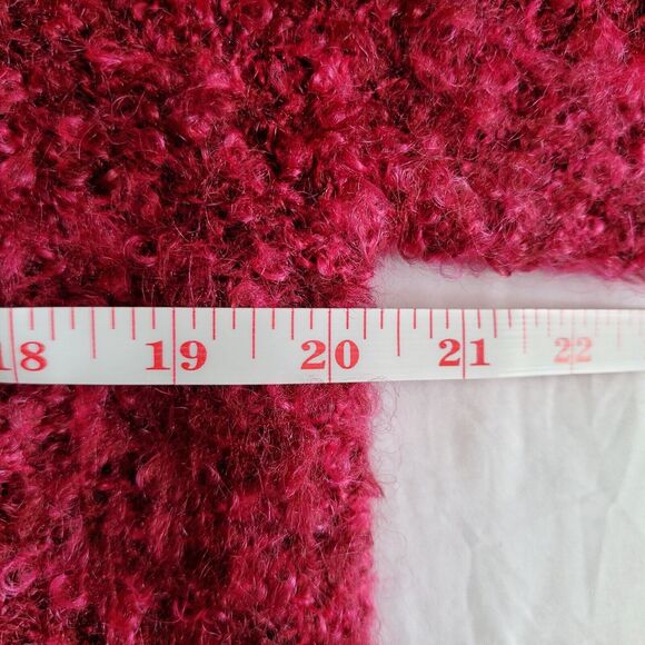 VTG 90s Marisa Christina Pink Sweater Cardigan M Loop Fluffy Knit Crop Scandi - Picture 8 of 11